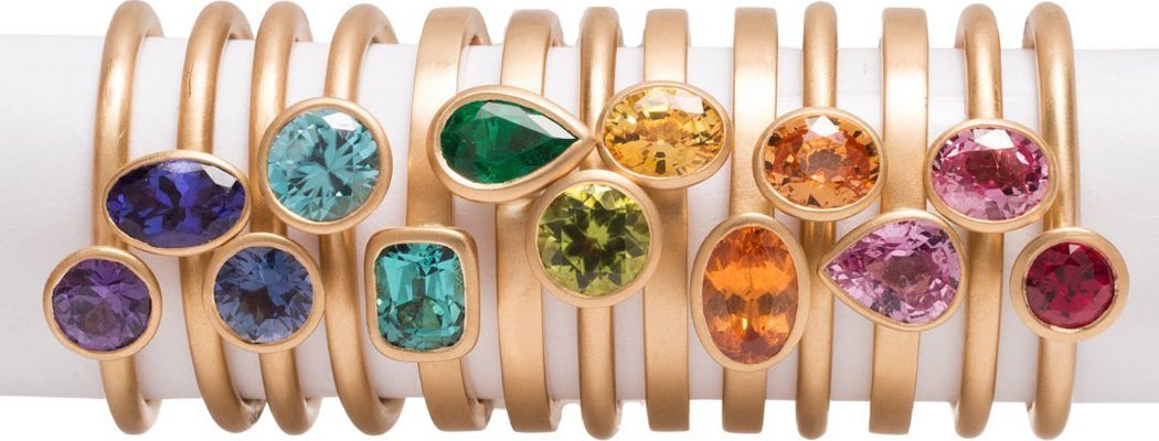 Kimberly Collins | Colorful Precious Gem Rings in 18k Gold