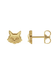 14K Yellow Gold Cat Stud Earrings | OsterJewelers.com