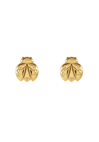 14K Yellow Gold Ladybug Stud Earrings | OsterJewelers.com