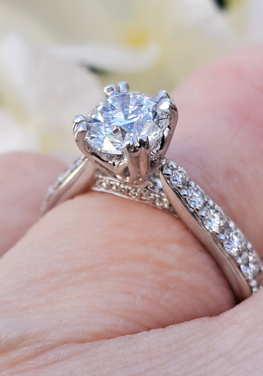 Beautifully Raised solitaire diamond ring at Oster Jewelers
