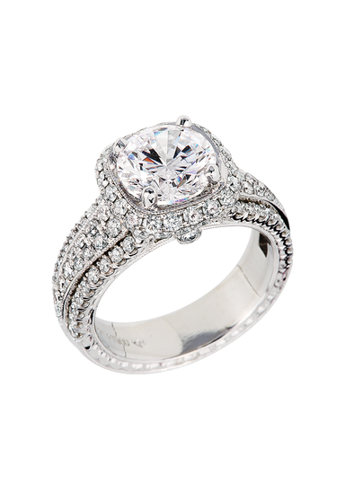 Jack Kelége Platinum Filigree Semi-Mount Diamond Ring | OsterJewelers.com