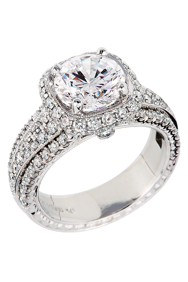 Jack Kelége Platinum Filigree Semi-Mount Diamond Ring | OsterJewelers.com