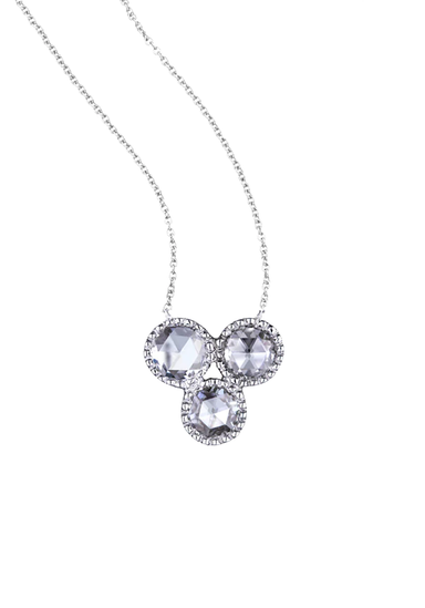 Sethi Couture Grace 18KWG Triple Cluster Diamond Necklace | Ref. 834NS | OsterJewelers.com