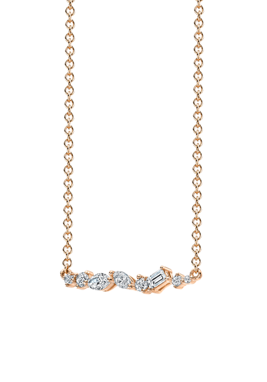 Parade Design 18KRG Asymmetrical 8 Diamond Bar Necklace | Ref. N3900A2 | OsterJewelers.com