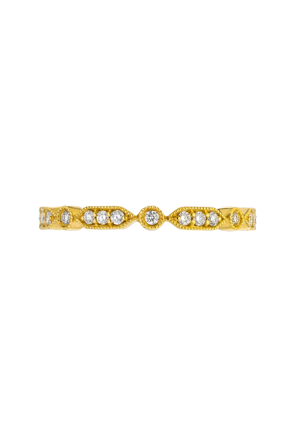 Sethi Couture Deco 18KYG Sectioned Mini Diamond Eternity Band | Ref. 2331R-YG | OsterJewelers.com
