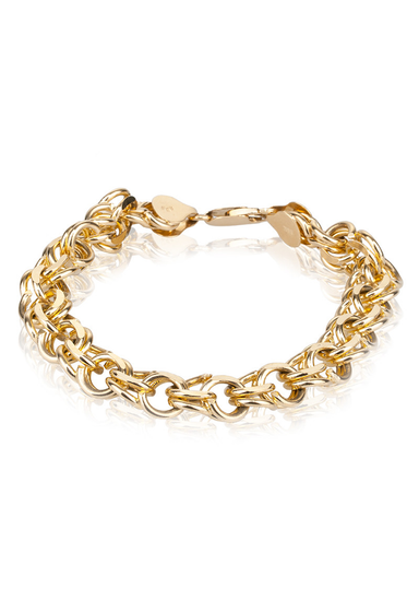 Double Link 14K Yellow Gold Chain Link Bracelet | OsterJewelers.com