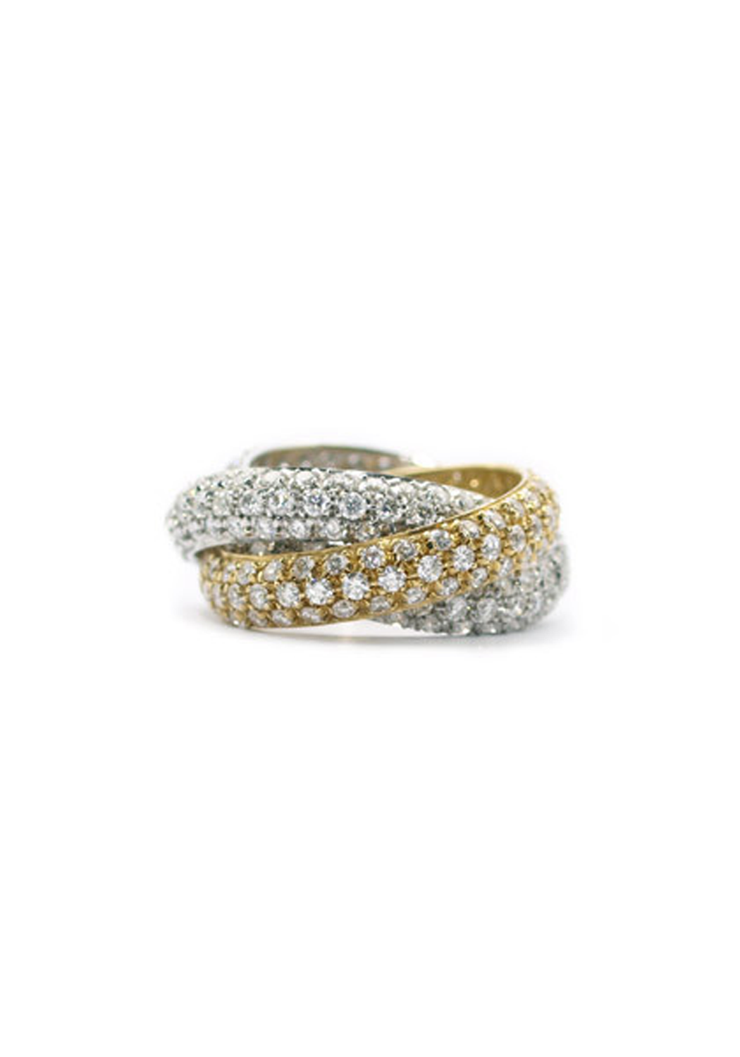 Garavelli Rolling 18KWYG Three Band Rolled Diamond Ring | OsterJewelers.com