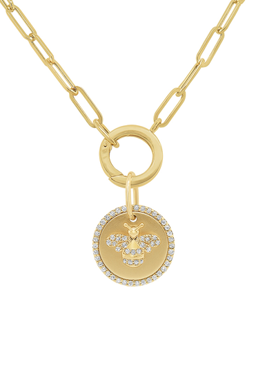 KC Designs 14KYG Diamond Bee Coin Charm Holder Necklace | OsterJewelers.com