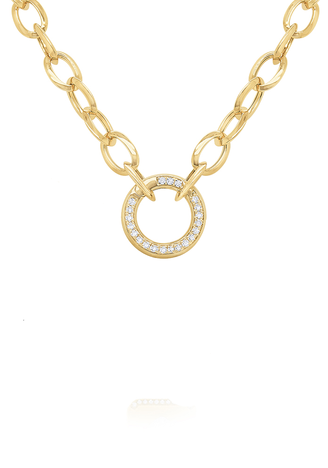 KC Designs 14KYG Diamond Round Charm Holder Chain Necklace | OsterJewelers.com
