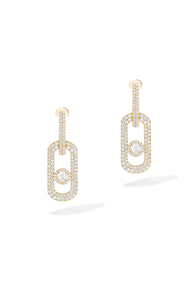 Messika So Move XL 18KYG Pavé Diamond Pendant Earrings | Ref. 13123-YG | OsterJewelers.com