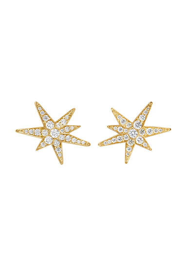 Ole Lynggaard 18KYG Small Funky Stars Diamond Earrings | Set of 2 | A3097-402 | OsterJewelers.com