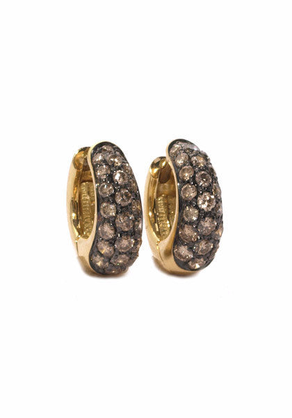 Garavelli 18K Rose Gold Brown Diamond Huggie Earrings | OsterJewelers.com