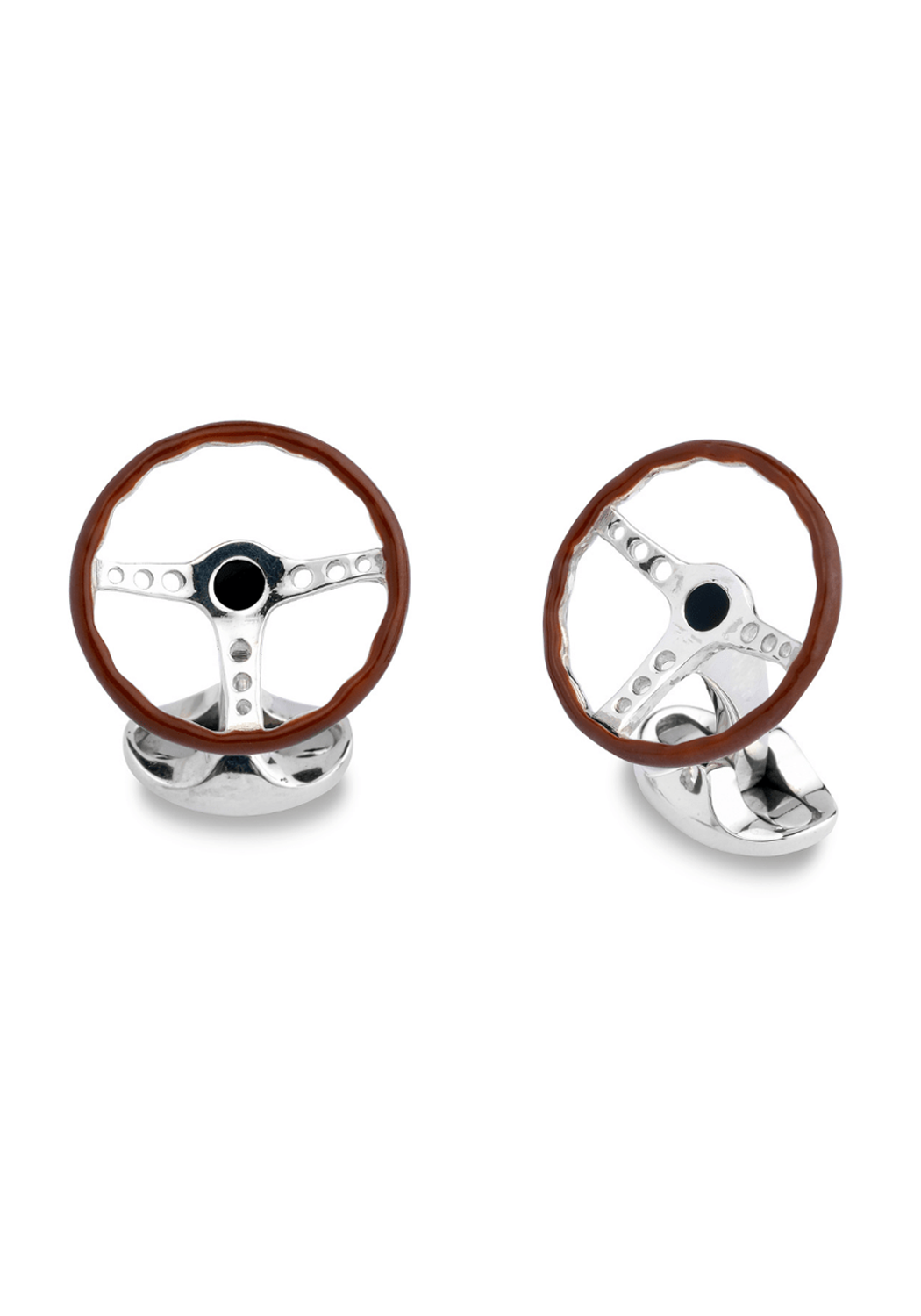 Deakin & Francis Sterling Silver Vintage Steering Wheel Cufflinks | C1614S2022 | OsterJewelers.com