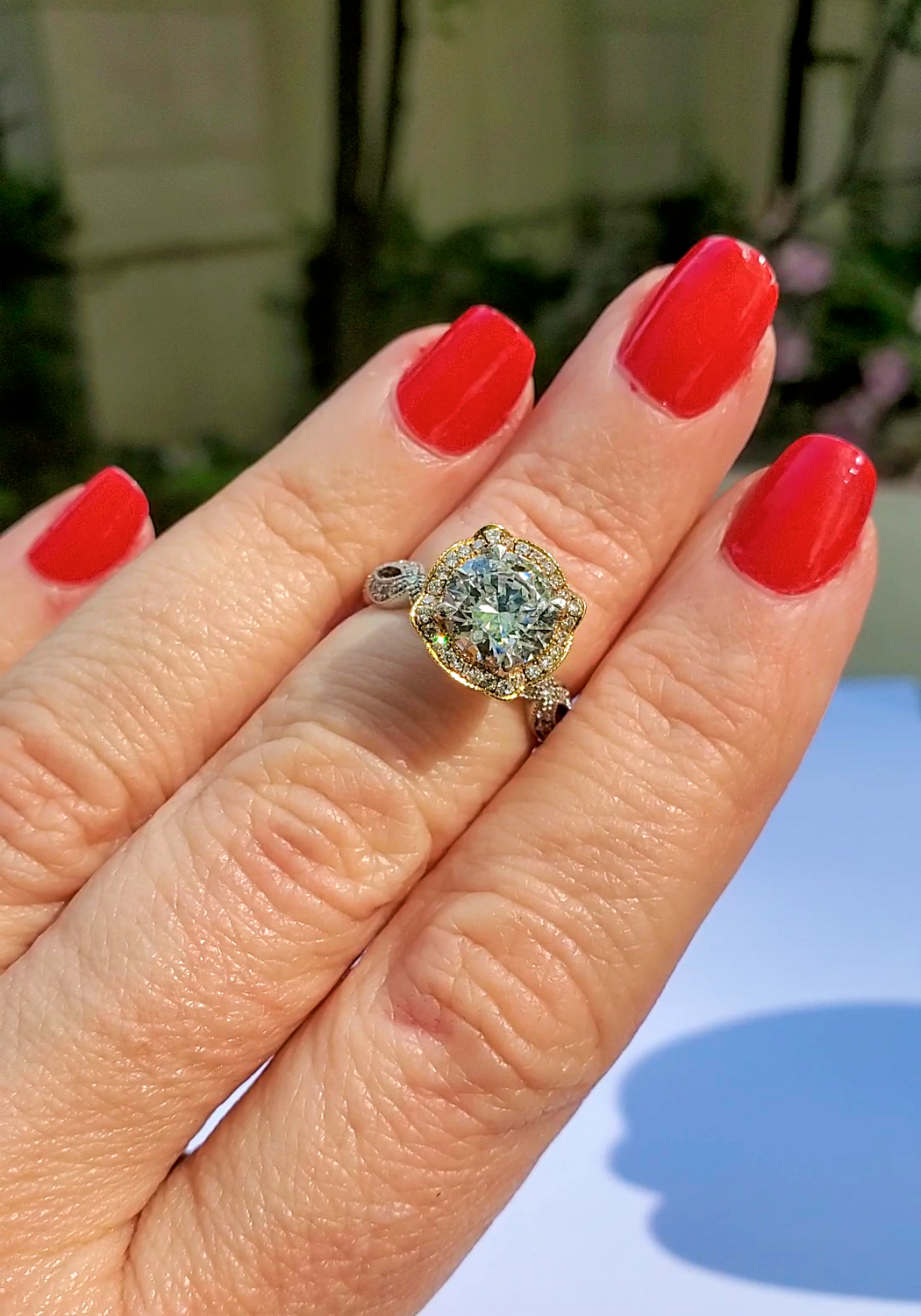 Katharine James Bella's Love Platinum 18KYG Semi-Mount Diamond Ring