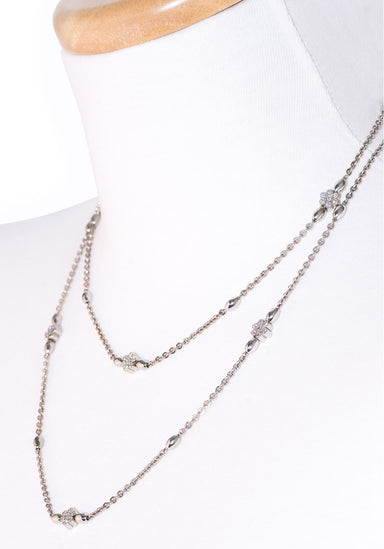 Katharine James Platinum Bouquet Diamond Necklace | 36" | OsterJewelers.com