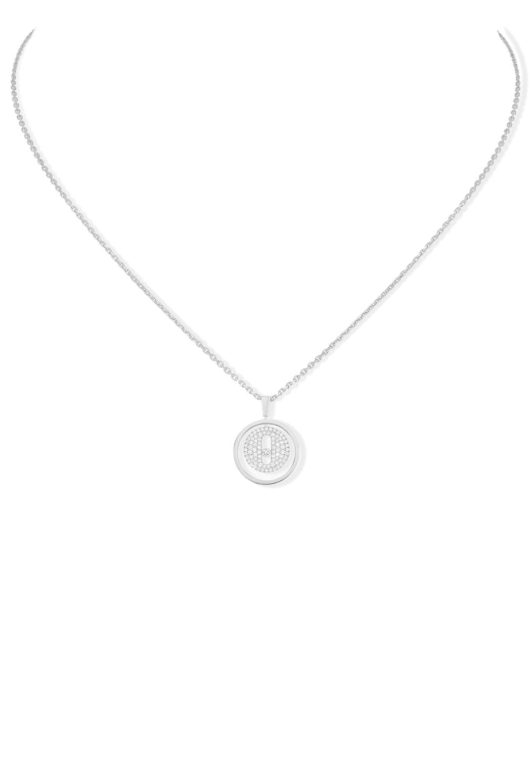 Messika Lucky Move PM Pavé 18KWG Diamond Necklace | Ref. 07397-WG | OsterJewelers.com