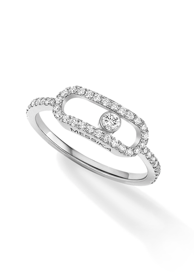 Messika Move Uno Pavée LM 18KWG Pave Diamond Ring | Ref. 12113-WG | OsterJewelers.com