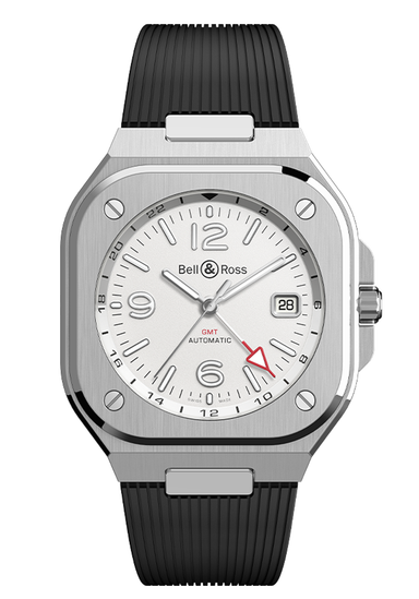 Bell & Ross BR 05 GMT White on Rubber Strap | Ref. BR05G-SI-ST/SRB | OsterJewelers.com