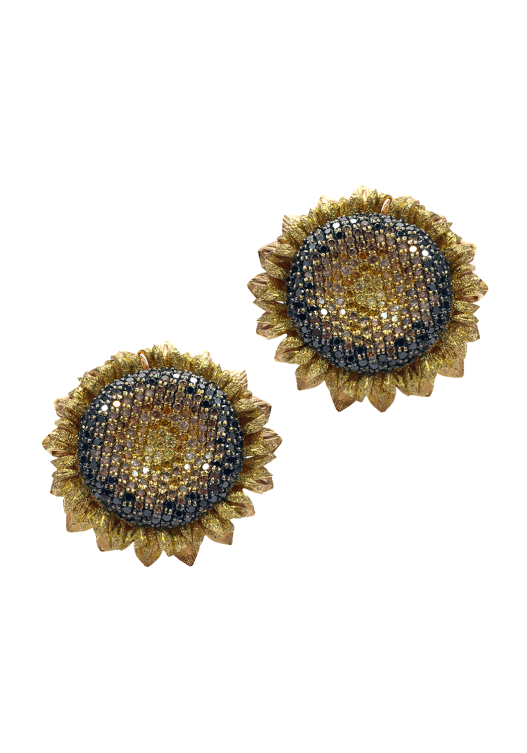 Alex Soldier 18K Gold Diamond Sunflower Earrings | OsterJewelers.com