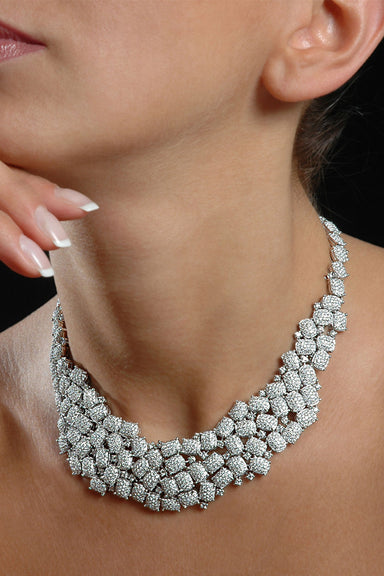 Antonini Malibu Collana 18K White Gold Pavé Diamond Necklace | OsterJewelers.com