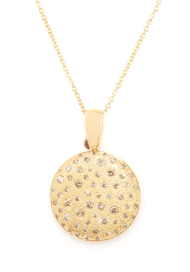 Garavelli Dune 18KYG Diamond Disc Pendant Necklace | OsterJewelers.com