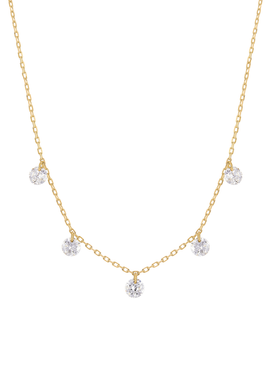 Persée Paris 18K Yellow Gold Danaé 5 Diamond Necklace | OsterJewelers.com