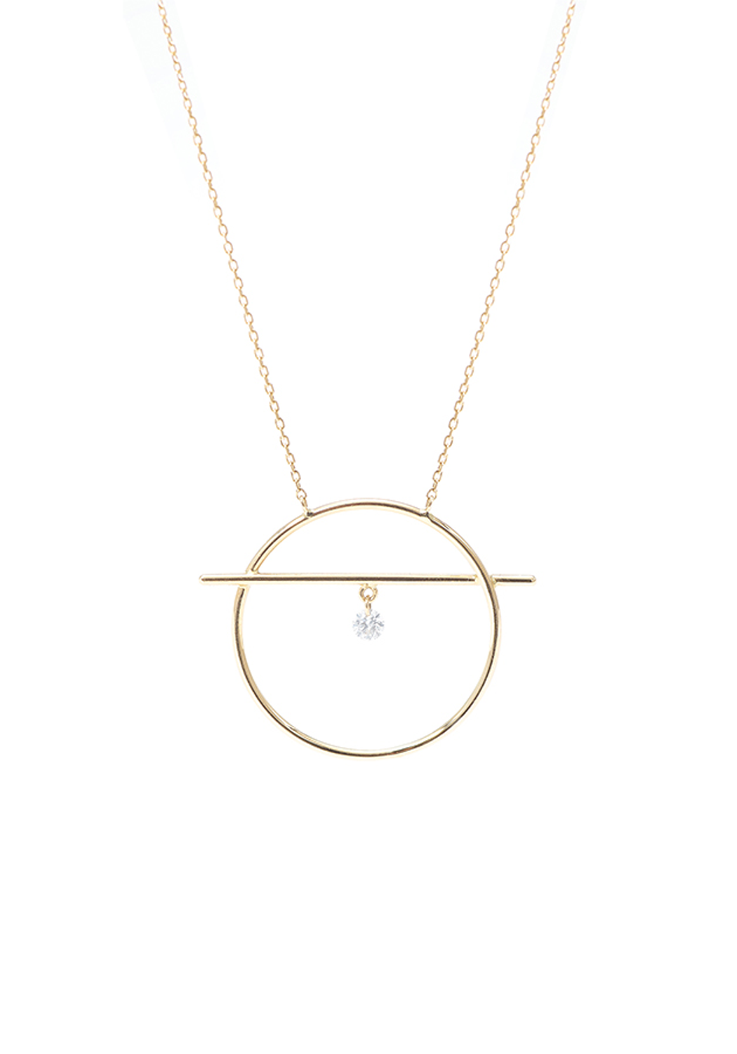 Persée Paris 18K Yellow Gold Fibule Circle Diamond Necklace | OsterJewelers.com