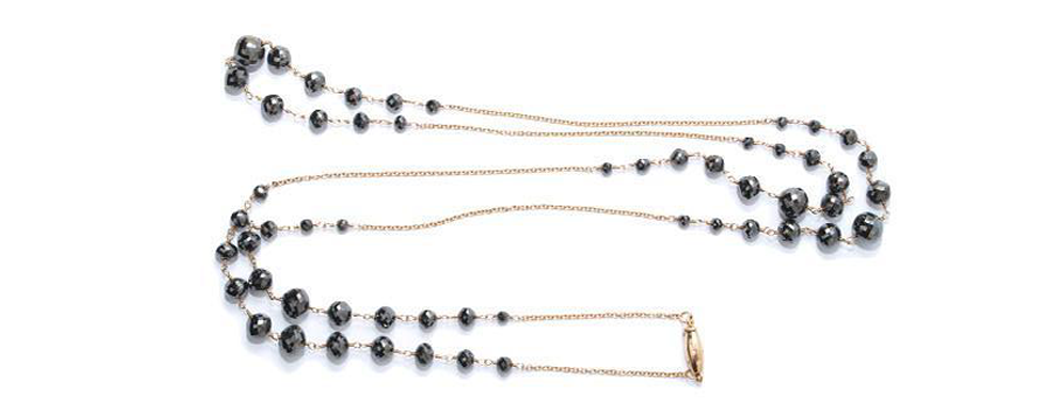 Black Beads Coral Necklaces - Jewellery Designs