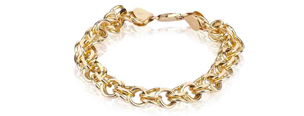 Quality Gold 14k Tri-Color Polished/Textured Fancy Double Link Bracelet  SF2349-7.25 - Tripp & Company Jewelers