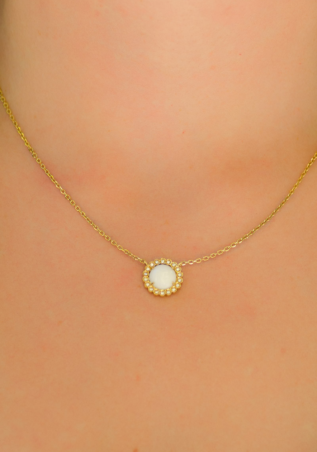 Carla Amorim 18KYG Diamond & White Agate Necklace | OsterJewelers.com