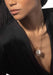 Messika Lucky Move MM MOP 18KRG Diamond Necklace on a Black model with a black blazer