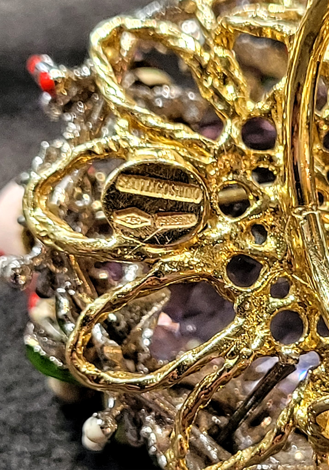 Santagostino Enamel Ladybug Frog Amethyst Ring