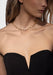 Messika Move Link 18KYG Pavé Multi Diamond Chain Necklace on blonde model with black bodice
