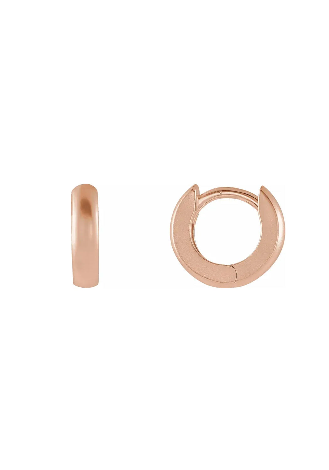 14K Rose Gold Bead Blast Huggie Earrings | Cherry Creek North | Denver, CO | OsterJewelers.com