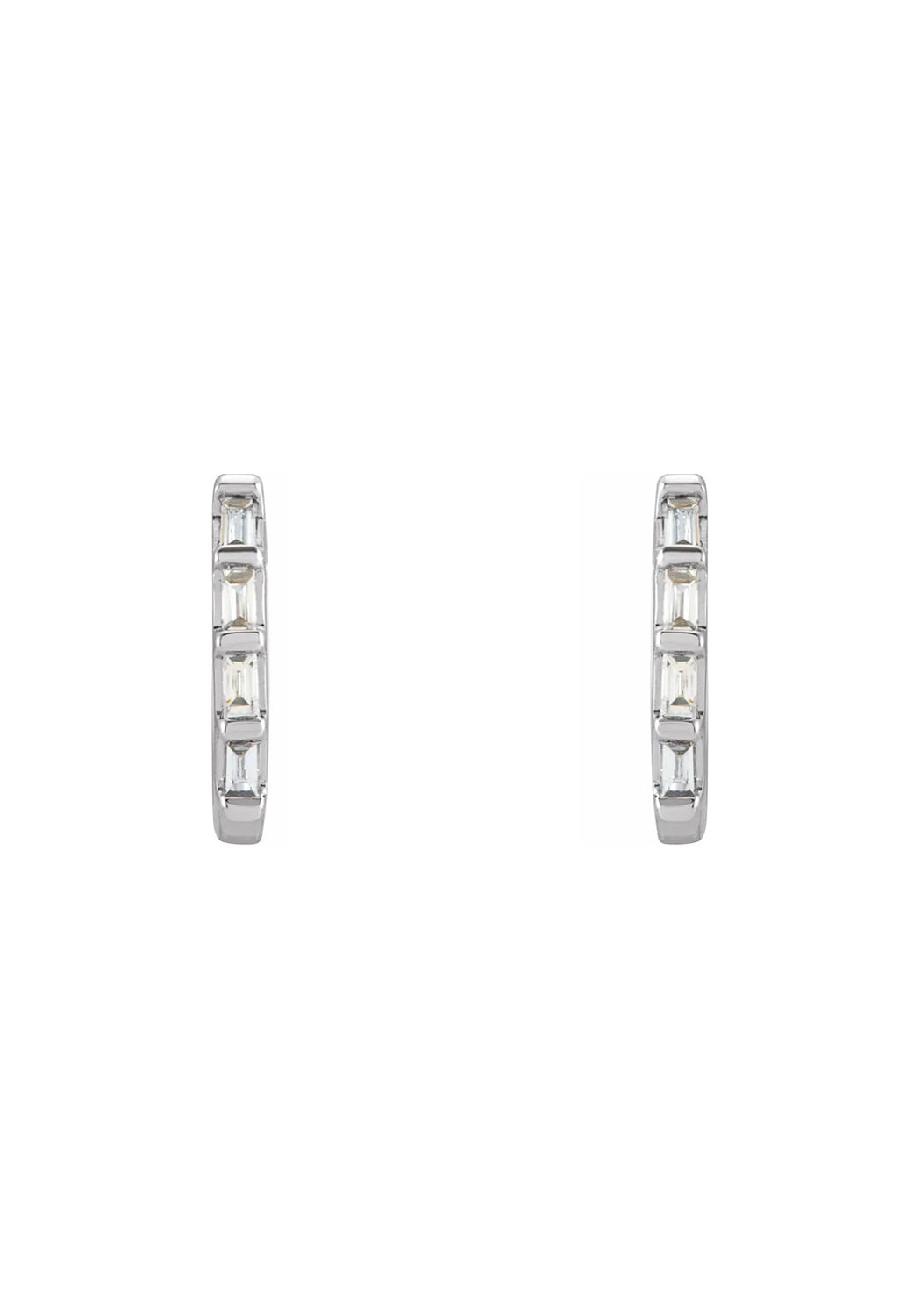 14KWG Baguette Diamond Huggie Earrings | Cherry Creek North | Denver, CO | OsterJewelers.com
