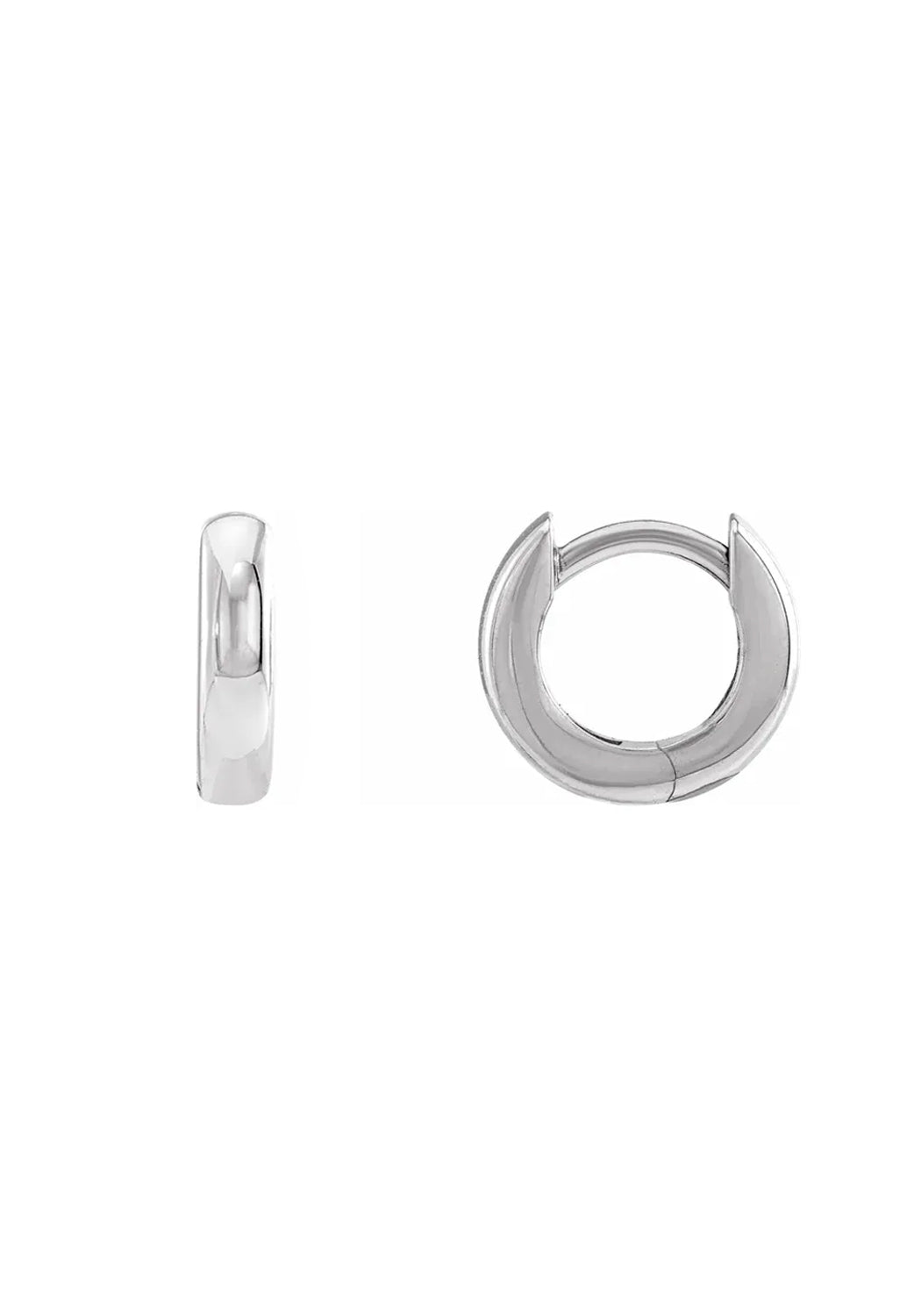 14K White Gold Bead Blast Huggie Earrings | Cherry Creek North | Denver, CO | OsterJewelers.com