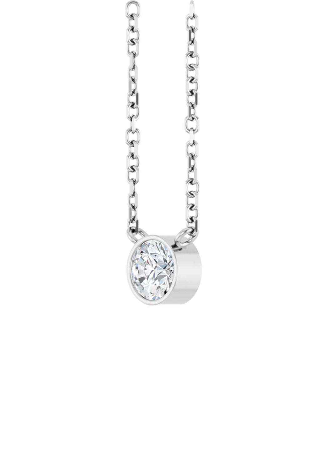  14KWG Round Bezel Solitaire Diamond Necklace | Cherry Creek North | Denver, CO | OsterJewelers.com