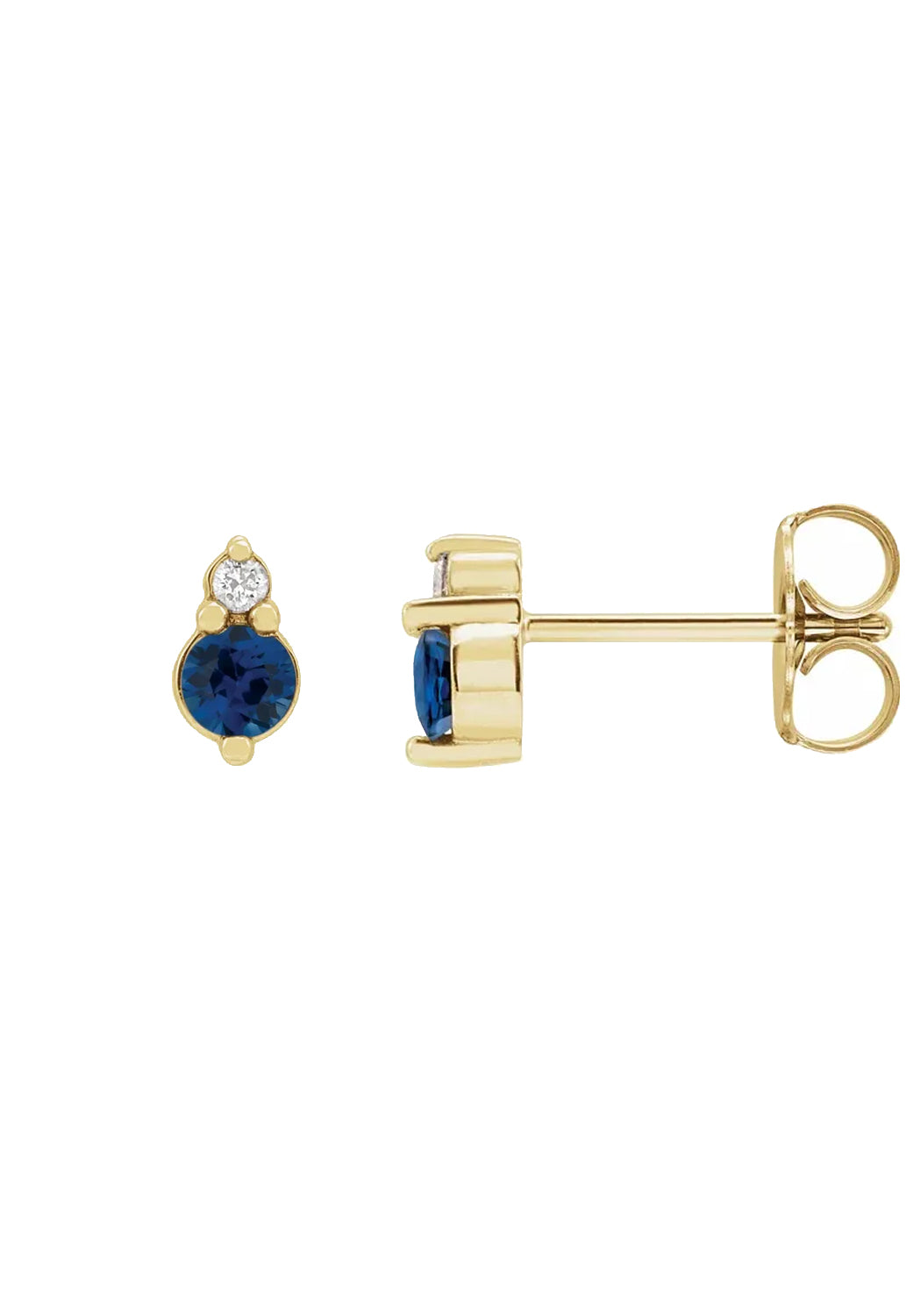 14KYG Diamond & Blue Sapphire Stud Earrings | Cherry Creek North | Denver, CO | OsterJewelers.com