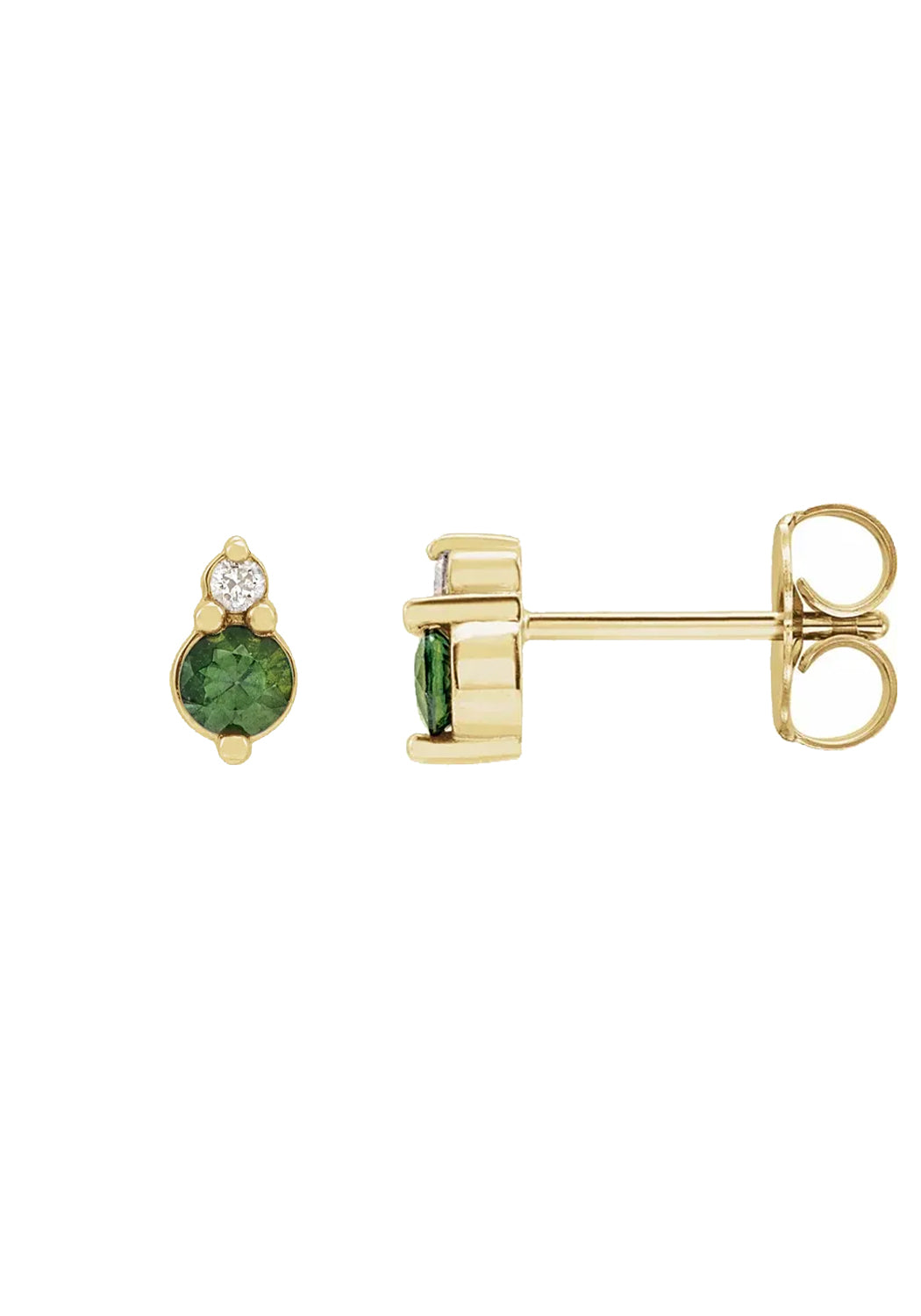 14KYG Diamond & Green Sapphire Stud Earrings | Cherry Creek North | Denver, CO | OsterJewelers.com