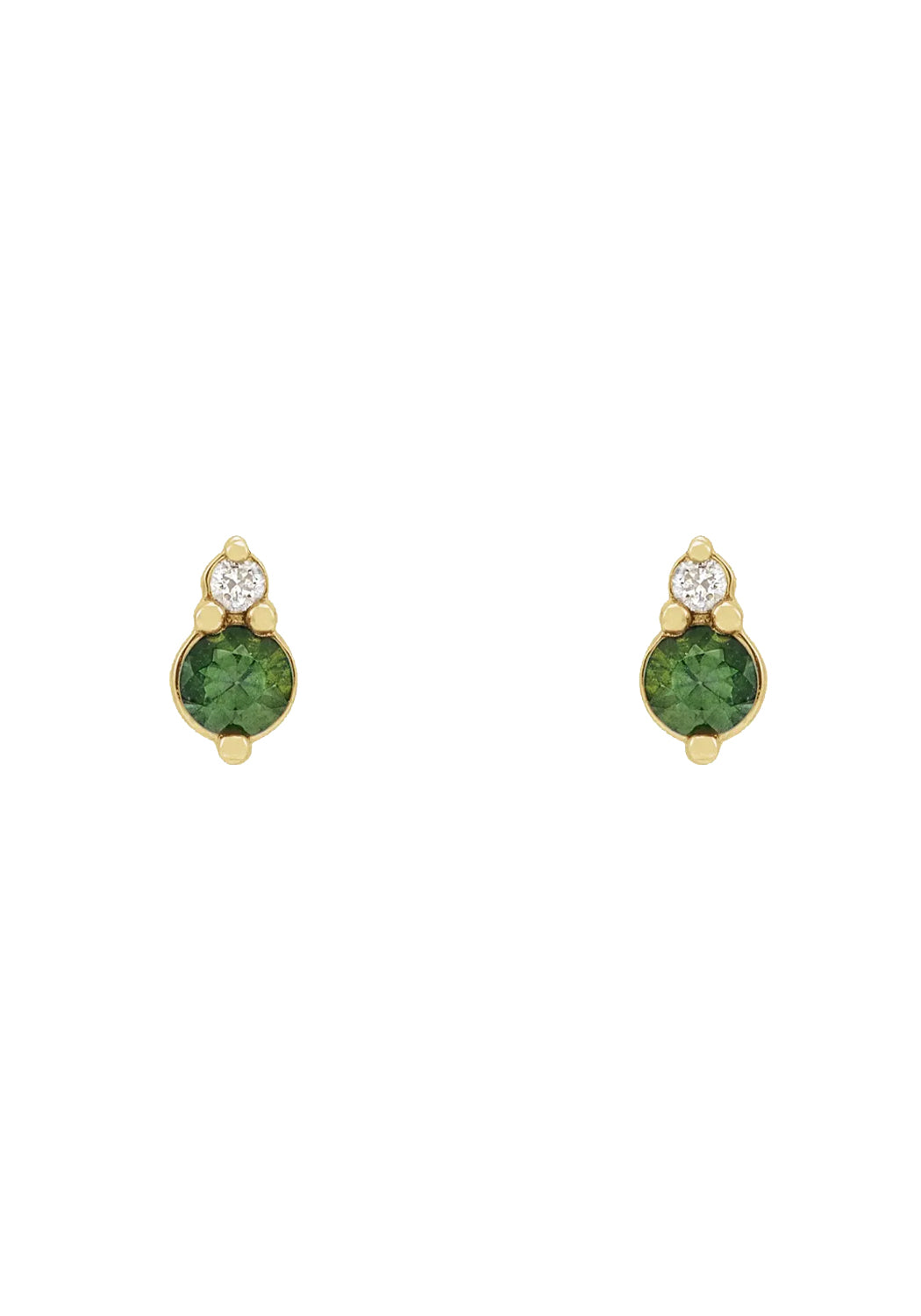 14KYG Diamond & Green Sapphire Stud Earrings | Cherry Creek North | Denver, CO | OsterJewelers.com