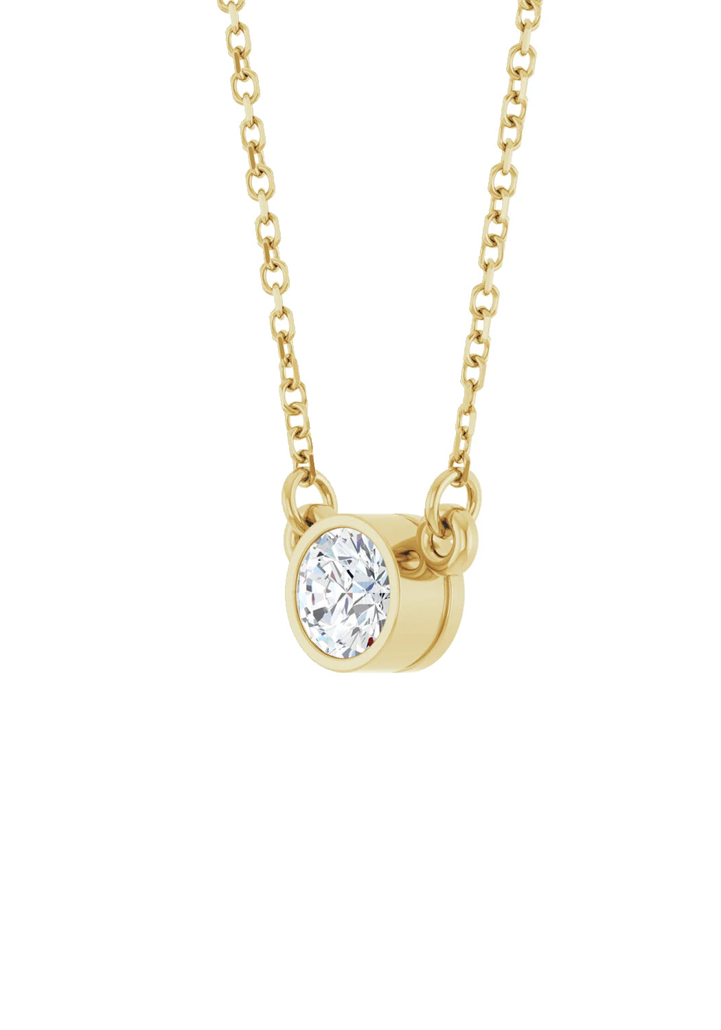  14KYG Round Bezel Solitaire Diamond Necklace | Cherry Creek North | Denver, CO | OsterJewelers.com