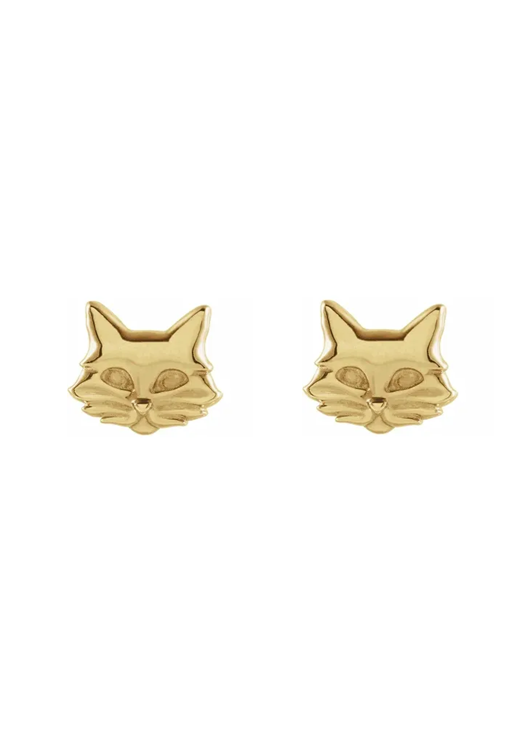 14K Yellow Gold Cat Stud Earrings | OsterJewelers.com