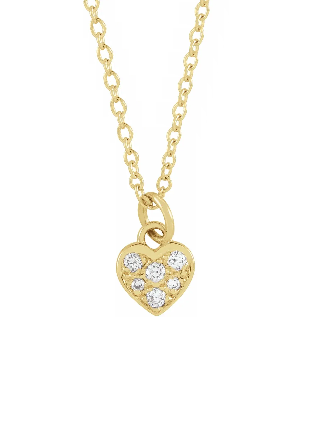 14K Yellow Gold Natural Diamond Heart Necklace | OsterJewelers.com