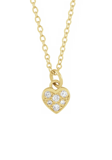 14K Yellow Gold Natural Diamond Heart Necklace | OsterJewelers.com