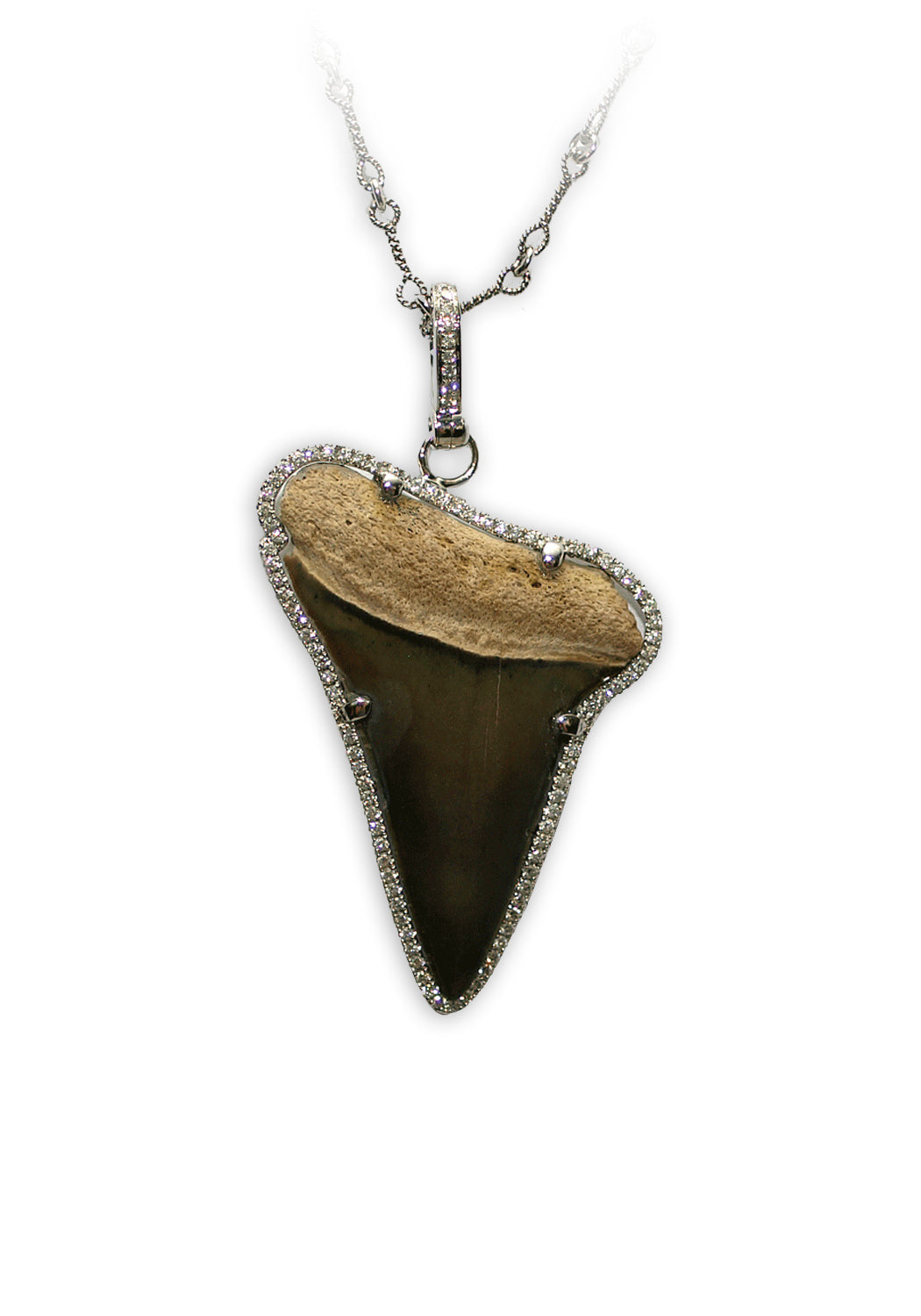 Borgioni 18K White Gold Diamond Shark Tooth Necklace | Cherry Creek North | OsterJewelers.com