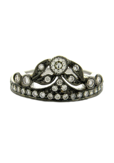 Sethi Couture Elizabeth 18KBG White Diamond Tiara Ring | Denver Bridal | OsterJewelers.com