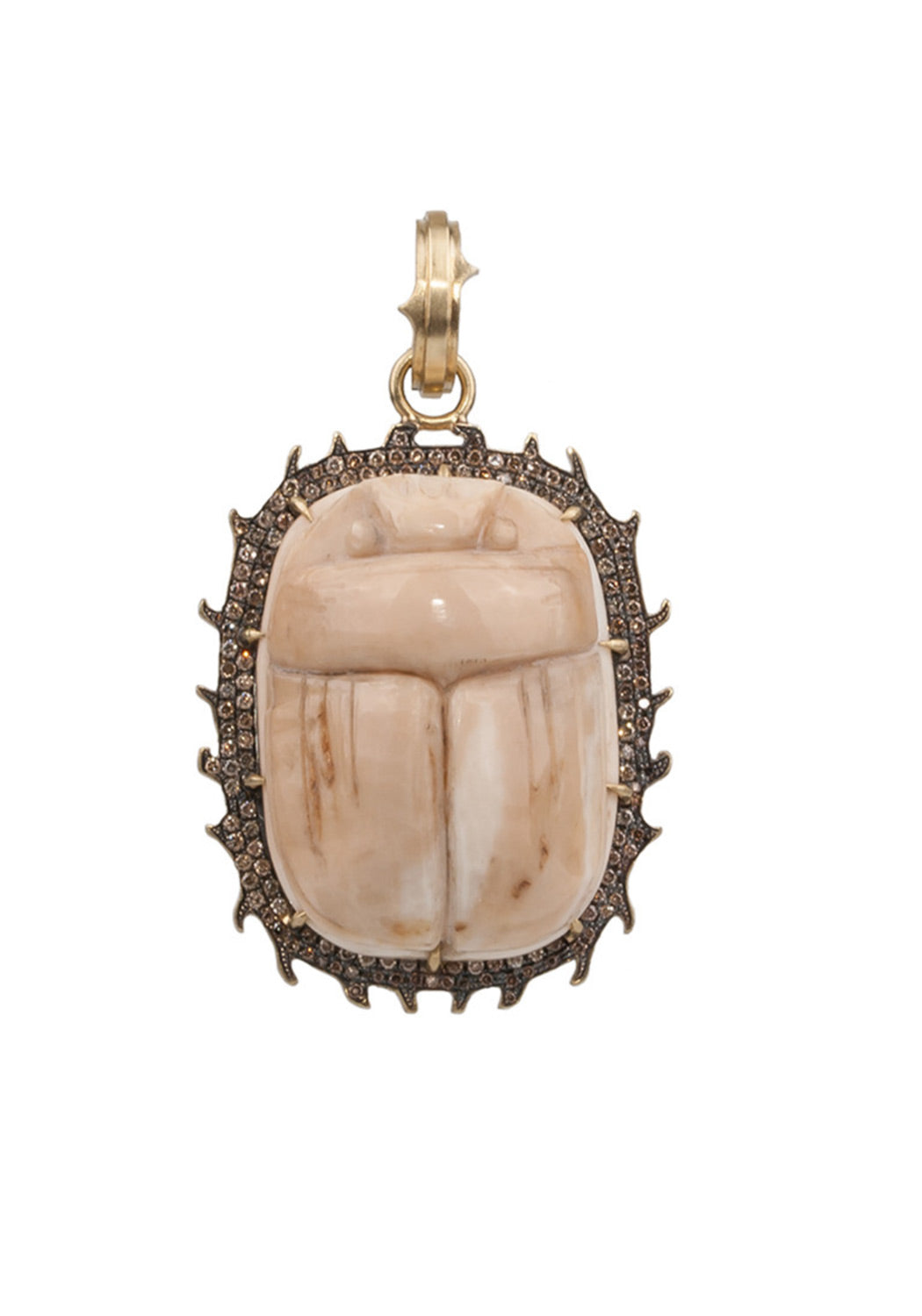 Sylva & Cie 18KYG Diamond Fossilized Scarab Pendant Enhancer