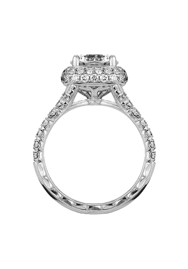 Jack Kelége Platinum Halo Semi-Mount Diamond Ring | OsterJewelers.com
