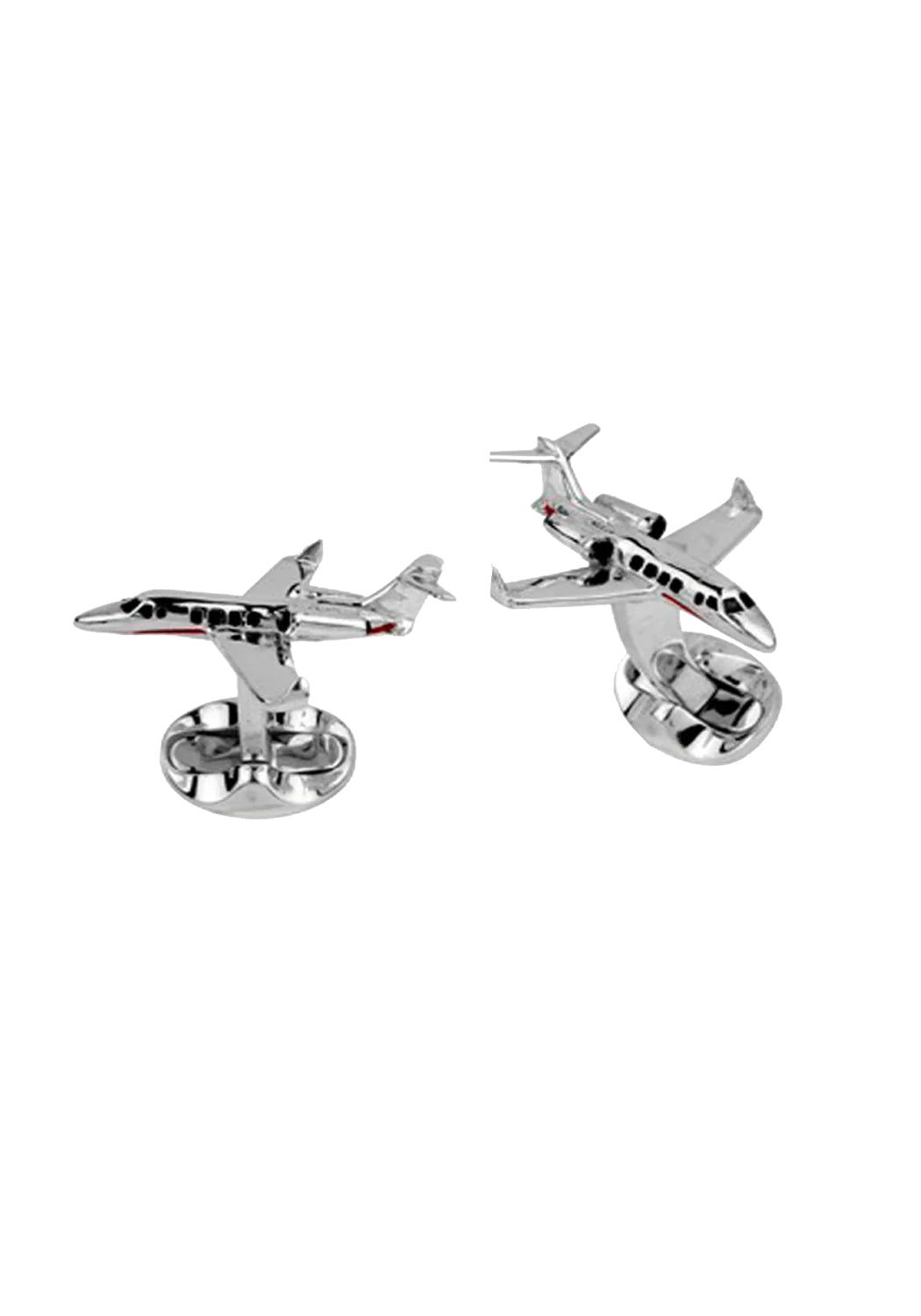 Deakin & Francis Sterling Silver Enamel Jet Cufflinks | Ref. C1650S2207 | OsterJewelers.com