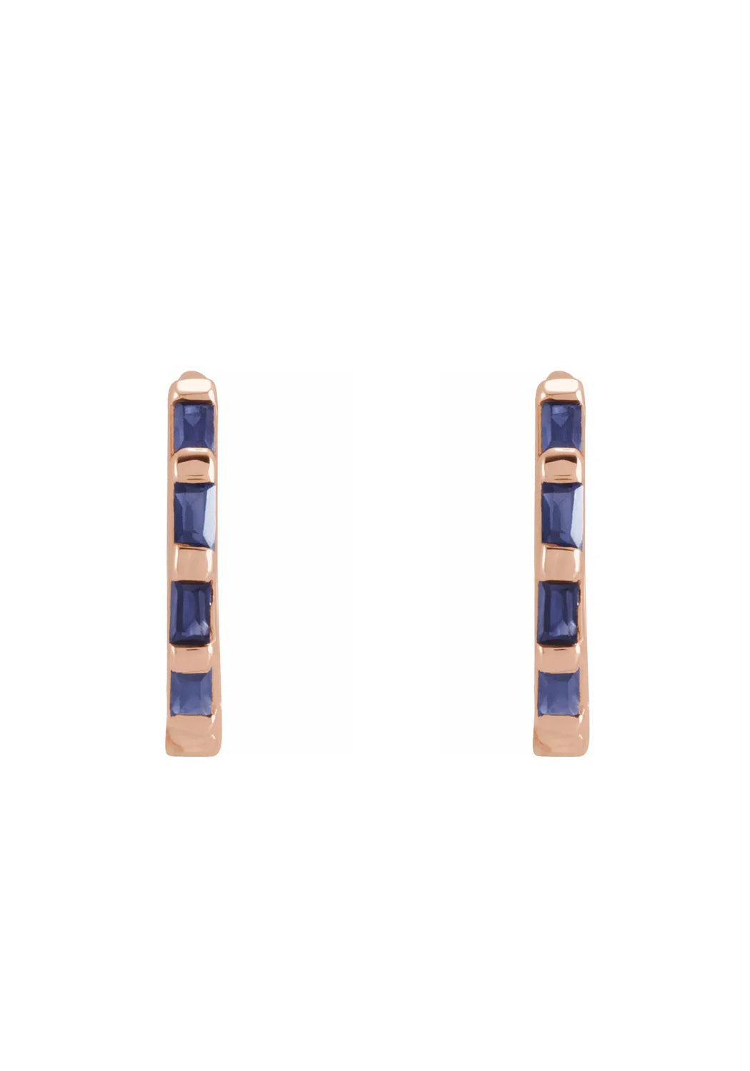 14KRG Blue Sapphire Huggie Earrings | Cherry Creek North | Denver, CO | OsterJewelers.com
